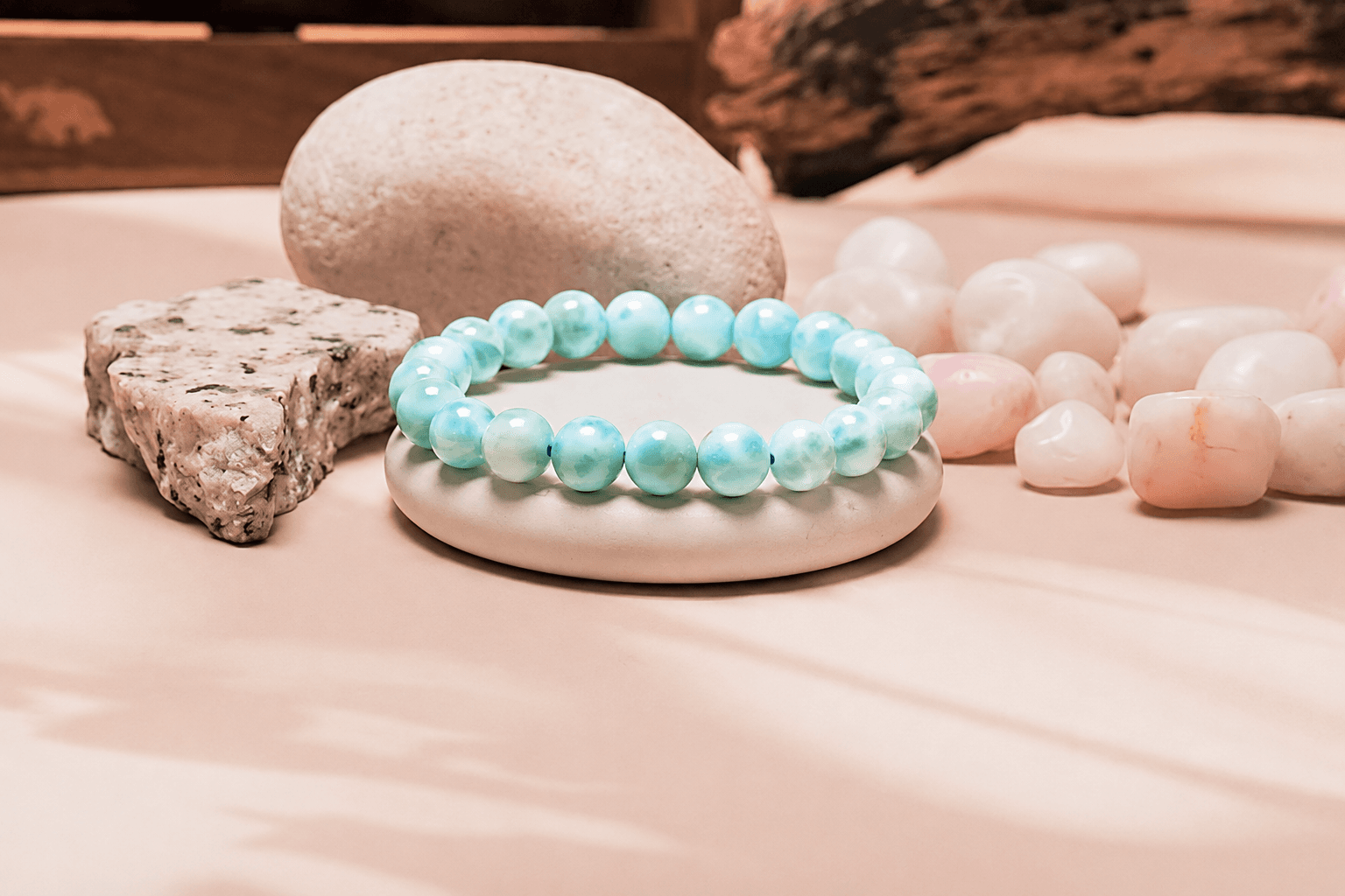 Original Pectolite (Larimar) Bracelet with Certificate